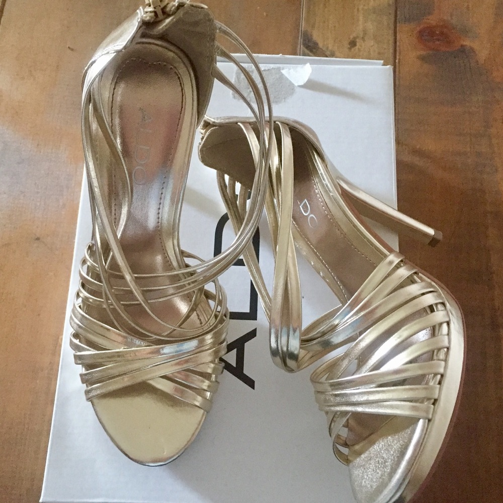 ALDO Gold Heels